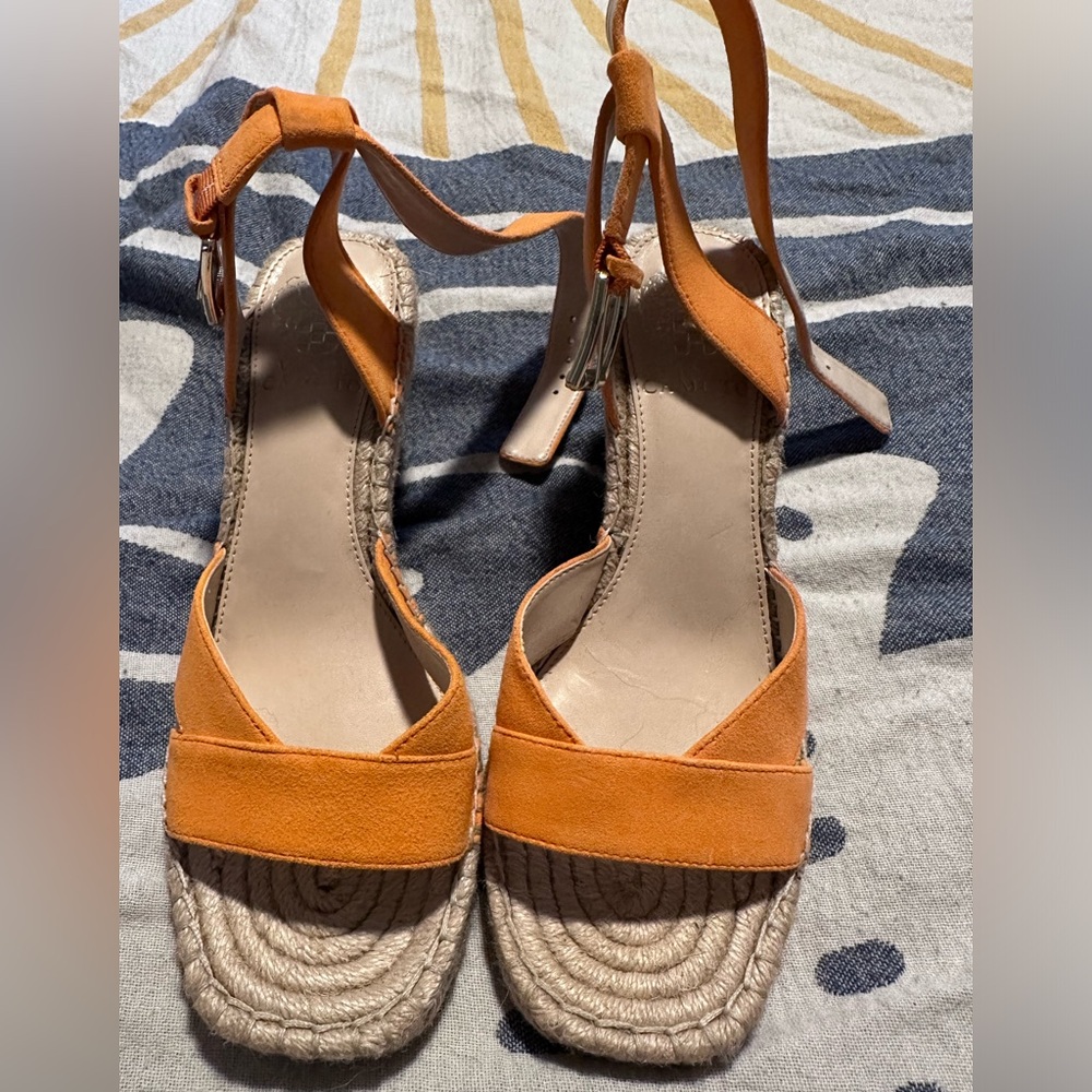 Vince Camuto Orange Espadrille Wedges lightly used